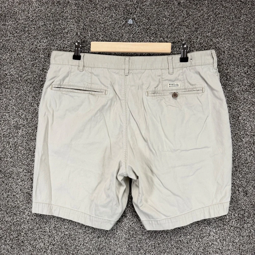 Faherty Island‎ Life Shorts Mens 35/7.5 Beige Organic Cotton Stretch Chino